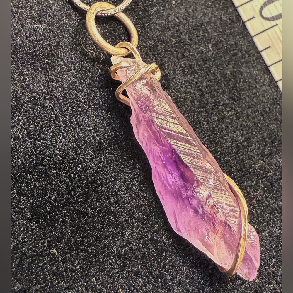 Raw Amethyst Crystal on Sterling Silver chain